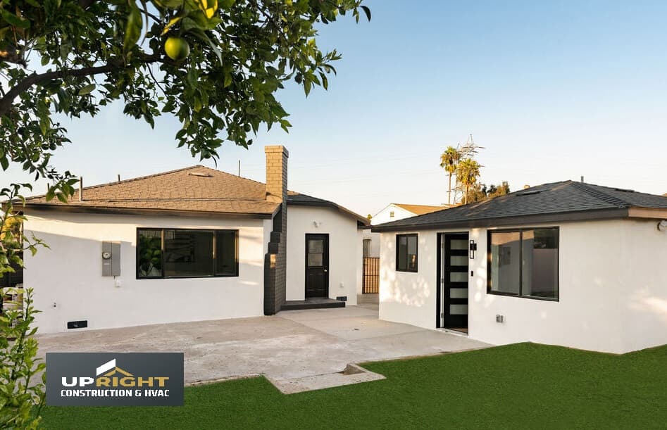 New fiber cement siding installation on a Los Angeles home with coordinated trim and flashing
